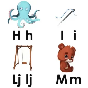 Slova abecede H I LJ M